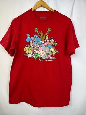 DGK Skateboards Say No To Drugs T Shirt Mens M Cartoon Red Parody Family Guy